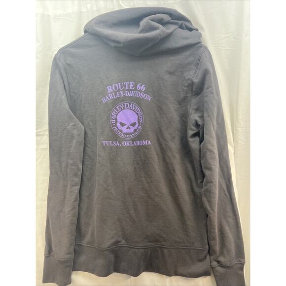 Harley Davidson Grey Hoodie • Large Purple Letters Women’s - Picture 5 of 6
